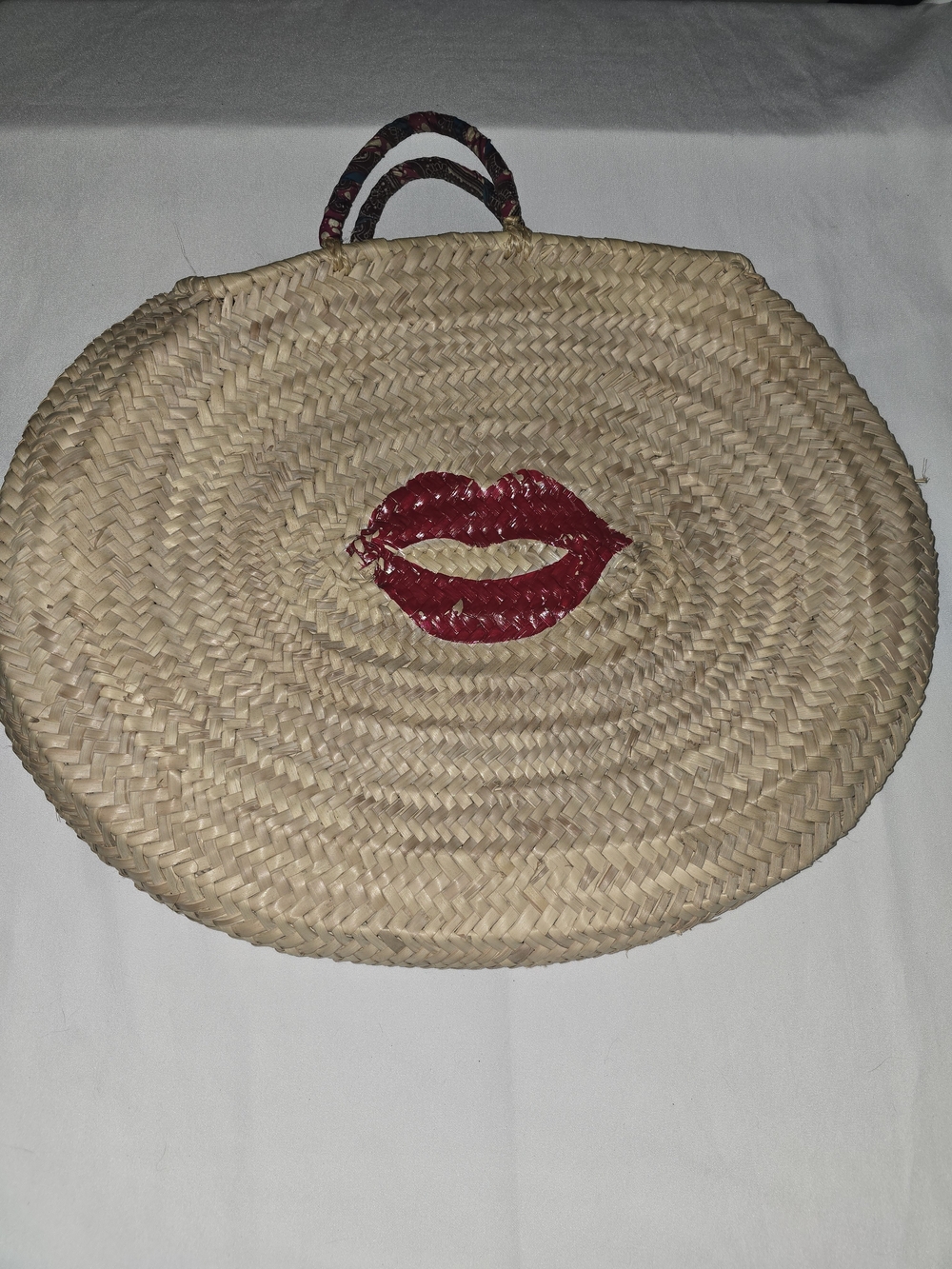 Maude Fourier Paris Kiss Kiss Lips Woven Bag View 6
